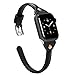 Wearlizer Slim Rivet Leather Compatible with Apple Watch Bands 41/40/38/44/45/46/49/42mm Women Men Dressy Thin Strap Wristbands Bracelet for iWatch Series 11 10 9 8 7 6 5 4 3 SE/Ultra 3 2 1