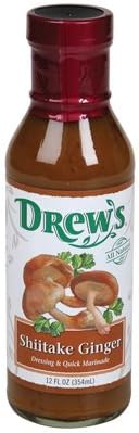 Drews All Natural Shiitake Ginger Dressing and Quick Marinade, 12 Fluid Ounce -- 6 per case. by Drews All Natural