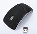 2.4GHz Wireless Foldable Folding Arc Optical Mouse USB for Laptop Black
