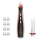 Muzili Blackhead Remover, Pore Vacuum Electric Blackhead Vacuum Acne Cleaner with Hot Cold Compress Cleaner, 3 IPL Beauty Lamps, 5 Suction Levels,10 Suction Head for Women/Men Skin Cleaner, Rose gold