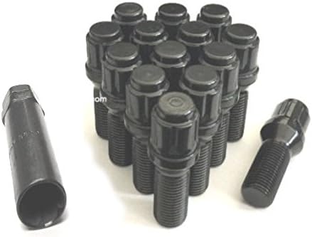AVNPerformance 14x1.25 Black Spline Tuner Lug Bolts | Wheel Locks | 28mm Shank | Fit Most BMW 4 5 6 7 Series Mini Cooper (20)