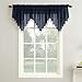 No. 918 Erica Crushed Voile Ascot Beaded Sheer Rod Pocket Curtain Valance