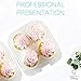 Chefible 4 Cupcake Container - Set of 12 | Four Cavity Plastic Disposable Cupcake Box, High Dome, Extra Sturdy and Stackable!