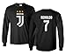 SMARTZONE Soccer Shirt Cristiano Ronaldo Men's Long Sleeve T-Shirt Black Medium