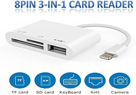 SEC 8 Pin Male to USB Female OTG Adapter Cable for Pictures, Video Transmission and Camera Adapter (White)