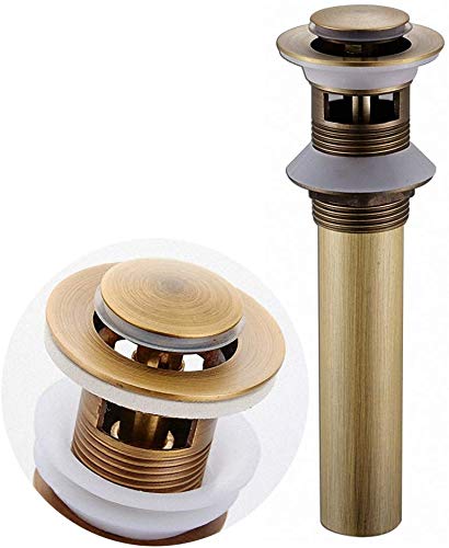 700Brass Pop-Up Drain Plumbing Sink Trim Kit, Solid Brass, Antique Finished, with Overflow Function, Lavatory Vessel Sink Drains Size 36, Coming with Tailpiece