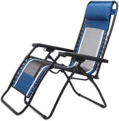 リクライニングチェアブルーレイジーバックビーチチェアカジュアル睡眠ビーチ世帯バルコニーが調節可能折りたたみ デッキチェア 海外並行輸入正規品