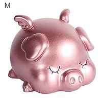 haixclvyE Cute Sleeping Pig Piggy Bank Children Money Saving Deposit Box Desktop Ornament Gift Kid Gift Pink M M