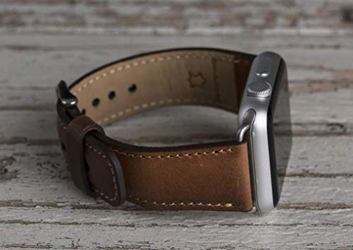 Genuine Leather Brown Apple Watch band, 42mm, 38mm, 40mm, 44mm for series 1-2-3-4