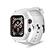 VANCHAN Compatible Waterproof Apple Watch Case 44mm Series 4, Water-Proof & Shock-Resistant Protective Cover with Soft Silicone iwatch Band for Apple Watch Series 4 44mm (White)