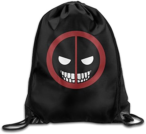 BYDHX Deadpool Merc With A Mouth Logo Drawstring Backpack Bag White