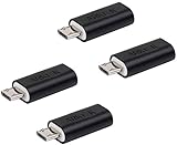 ARKTEK Micro USB Adapter - Micro USB (Male) to Type C (Female) Convert Connector with 56K Resistor Data Sync Charging Converter for Galaxy S7 LG G4 Nexus (Pack of 4, Black)