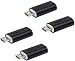 ARKTEK Micro USB Adapter - Micro USB (Male) to Type C (Female) Convert Connector with 56K Resistor Data Sync Charging Converter for Galaxy S7 LG G4 Nexus (Pack of 4, Black)