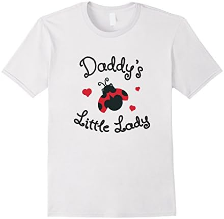 Mens Cute Daddy's Little Ladybug T-Shirt HeartsGirls, Kids, Teens Large White