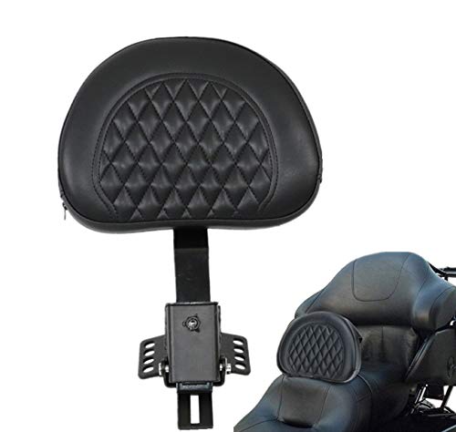 Plug-in Diamond Stitching Driver Rider Backrest with pocket Custom Made for 1997-2018 Touring Models, Adjustable Detachable