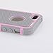 AGRIGLE Shock- Absorption/High Impact Resistant Hybrid Dual Layer Armor Defender Full Body Protective Cover Case Compatible with iPhone 5/5S/SE (Grey-Pink)