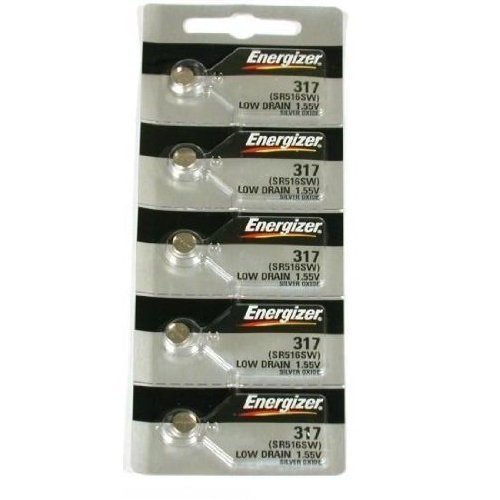 Energizer 317 Button Cell Silver Oxide SR516SW Watch Battery Mercury Free Pack of 12 Batteries