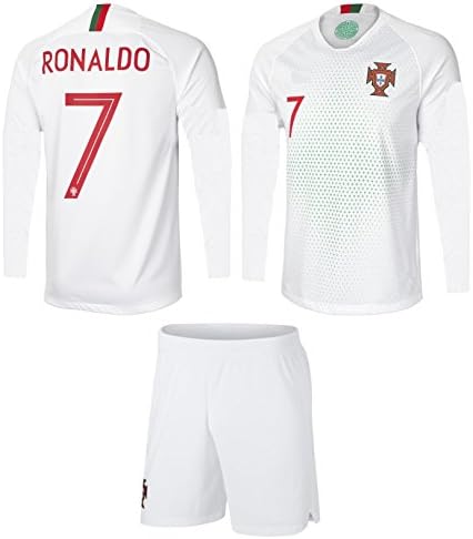 Portugal Cristiano Ronaldo #7 Soccer Jersey and Shorts Kids Youth Sizes Home and Away Football World Cup Premium Gift