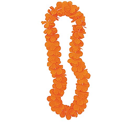 42" Fabric Orange Luau Flower Lei