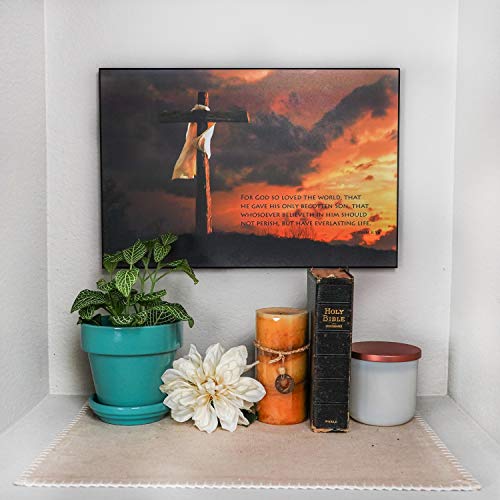 image for LACOFFIO John 3:16 Wooden Art Décor Plaque – Religious Christian Bi
