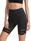 SweatyRocks Women's Mesh Panel Biker Legging Shorts Yoga Gym Workout Shorts