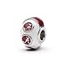 University of Alabama Charms for Charm Bracelets - White Alabama Bracelet Charm with Helmet Stripe - Hypoallergenic Stainless Steel Charms - Alabama Crimson Tide Gifts