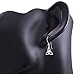 925 Sterling Silver CZ Open Triangle Trinity Triquetra Celtic Knot Symbol Dangle Hook Earrings 1.14