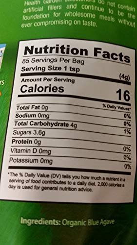 image for Health Garden Organic Blue Agave Sweetener Crystals - Kosher Gluten Fr