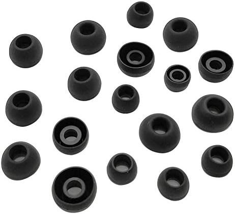 SCOLIB (9 Pairs S/M/L3) Silicone Replacement Ear Buds Tips for Audio-Technica Skullcandy Monster Sony Ultimate Ears Sharp Sennheiser Plantronics TDK Phillips and more (Black)-Round shape