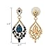 EleQueen Women's Austrian Crystal Teardrop Chandelier Dangle Earrings (Sapphire Color)