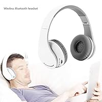 GOTOTOP Wireless Bluetooth Headphone, Professional Foldable Gaming Headset HiFi Stereo Earphone with Valuable Accessories for PS4 Laptop PC Mobile Phone(White)(White)