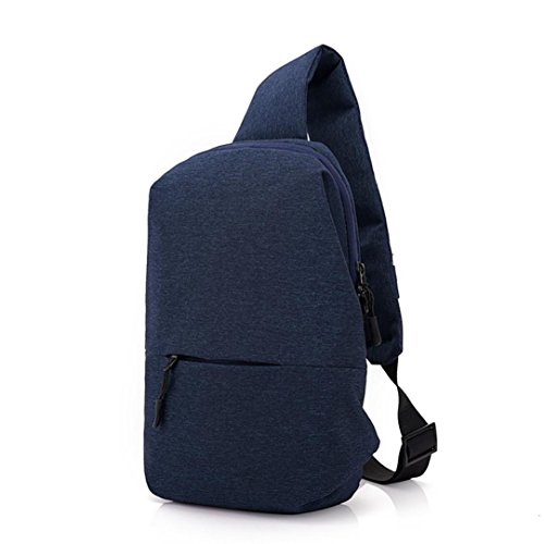 Men Outdoor Sport Chest Shoulder Backpack Single Shoulder Crossbody Messenger Bags for Men Riding (Blue)