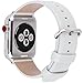 Fullmosa Leather Bands Compatible with Apple Watch Band 49mm 46mm 45mm 44mm 42mm for Men Women, Top Grain Genuine Leather Strap for iWatch Ultra 2/Ultra/10/9/8/7/6/5/4/3/2/1/SE2/SE, White/Silver