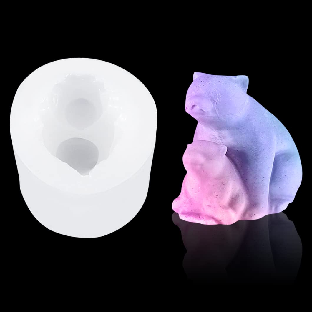Rolin Roly Polar Bear Resin Mould Candle Silicone Moulds Animal Epoxy Casting Mold 3D Scented Clear Casting Molds DIY for Jewelry Craft Art Making Home Decoration
