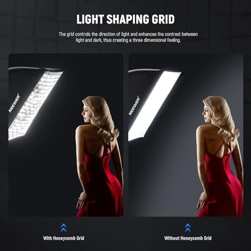 NEEWER 24"x35" Quick Setup Foldable Rectangular Strip Softbox Bowens Mount with Diffusers/Honeycomb Grid/Bag, Compatible with Godox Aputure 120d Video Lights Q4 Studio Flash Strobes, NS16S