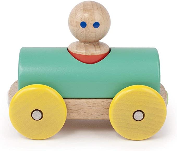 3 Piece Tegu Magnetic Racer Building Block Set, Teal Big Top
