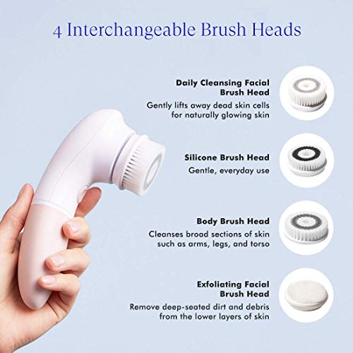 Vanity Glowspin 2.0 Facial Cleansing Brush With 4 Interchangeable Brush Heads for Body