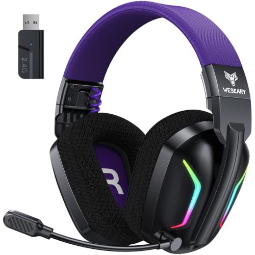 WESEARY Gaming Headset Wireless mit Mikrofon für PS5 PS4 PC Switch Handy