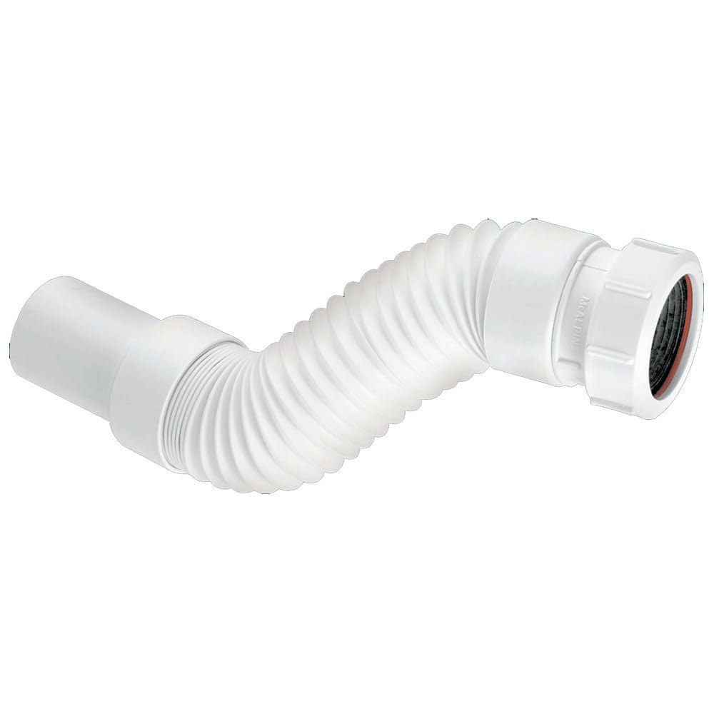 McAlpine FLEXCON5 Flexible Fitting-Universal Connection x PVC Plain Spigot, White