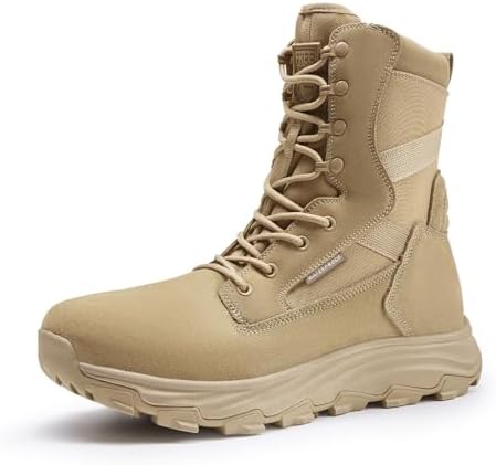 〽️Men\'s Light Brown Free Soldier Durable Waterproof Lightweight Tactical Boots Amazon.com: FREE SOLDIER Men main image 3