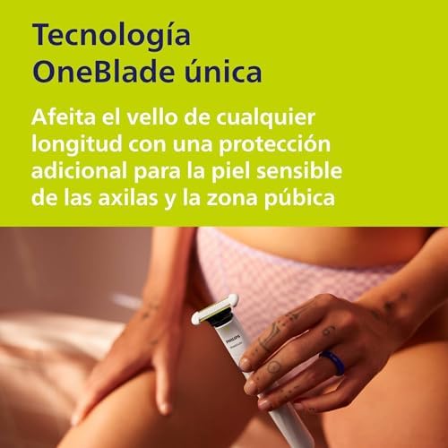 OneBlade Intimate, Cuidado Íntimo, Recorta y Afeita con Protección Extra para la Piel, Depilación apurada y cómoda — sin rasurar completamente al ras, Modelo QP1924/28