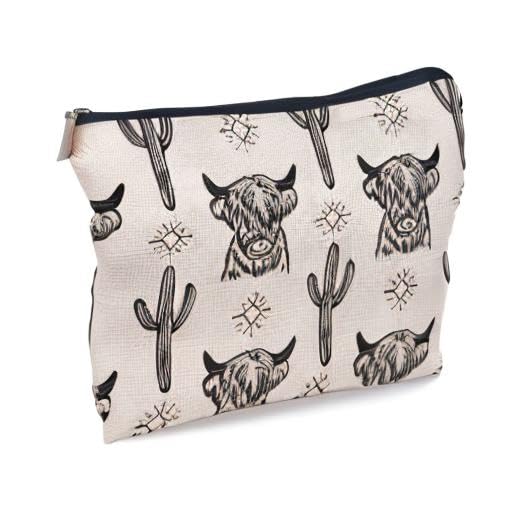 Lacosu Western Cow Makeup Bag,Western Cow Gifts For Women,Cowgirl Stuff For Women,Cowgirl Gifts