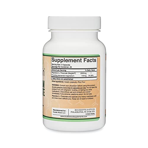 Magnesium LThreonate Capsules (Original Magtein Formula Patented and Clinically Studied