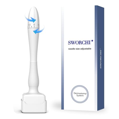 Derma Stamp Microneedling Pen Dermastamp Roller Adjustable | 0-3 mm professional 140 titanium pins hair beard face body