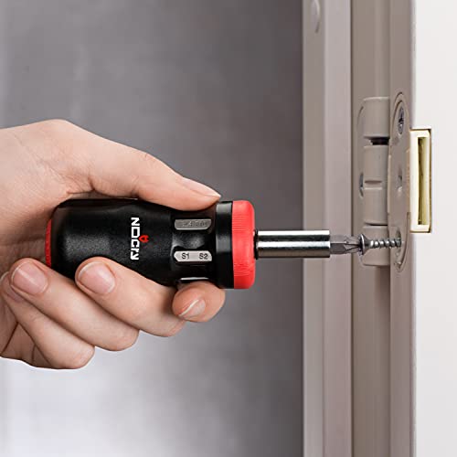 NoCry Stubby Ratcheting Screwdriver Kit with 14in1 Mini Bit Set