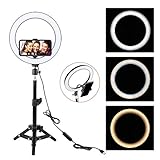 LED Anneau Lumiere, ZOMEi 10 Pouces Selfie Lumiere avec Trépied, Professionnels 