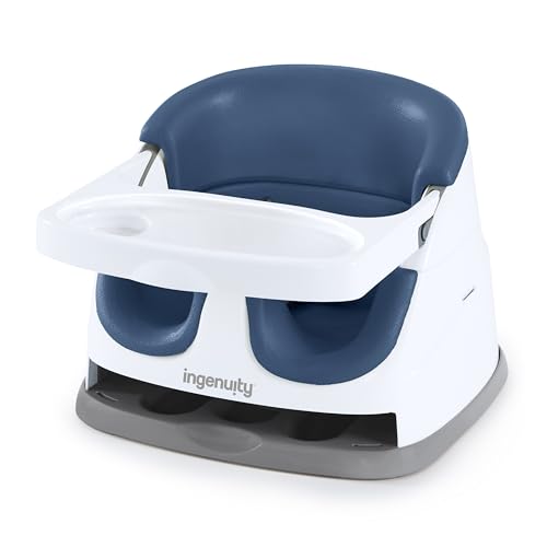 , Alzador de Asiento y Elevador de Viaje, Apta para Bebés y Niños para Comer, arnés de seguridad de 3 puntos, silla portátil, fácil de limpiar, a partir de 6 meses, Azul