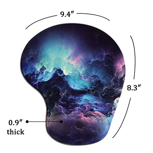 Dooke Ergonomic Mouse Pad with Wrist Support, Cute Mouse Pads with Non-Slip Rubber Base for Home Office Working Studying Easy Typing & Pain Relief Galaxy