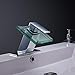 Greenspring Bathroom Faucet Chrome Waterfall Modern Deck Mount One Handle Lavatory Glass Spout Single Hole Plumbing Fixtures Unique Designer