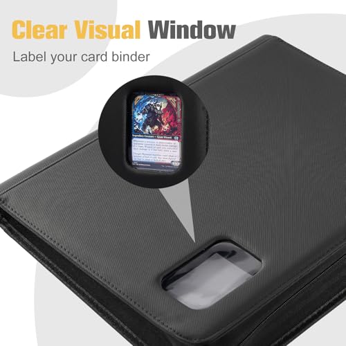 ProCase Top Loader Binder for Cards, Holds 324 Toploaders with 9 Pockets, Toploader Storage for Trading or Sports Cards, Compatible with TCG, MTG in 3"x4" Toploaders -Black
